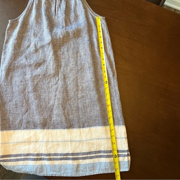 Artisan NY Dress Women's Sz S 100% Linen Blue Sleeveless Summer Cool Beach Coast - Picture 6 of 10